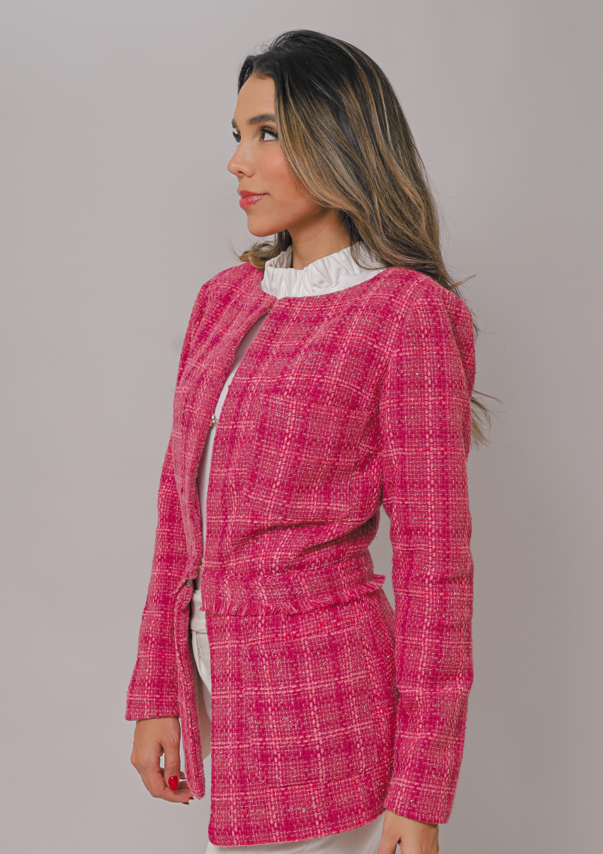 Jaleco Bárbara - TWEED Rosa